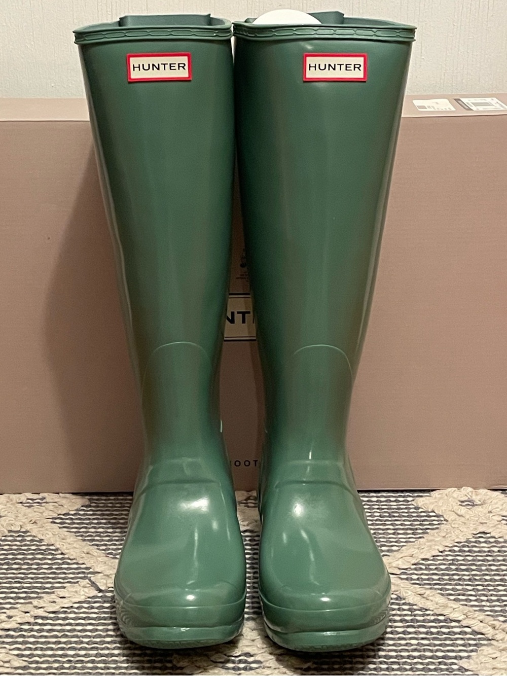 Hunter Original Adjustable Back, Tall Rain Boot, Succulent Green, Glossy NWT - Picture 2 of 7